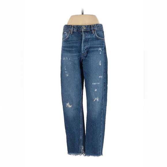 AGOLDE Jeans Distressed Straight leg cut medium dark wash 25 - Picture 1 of 2
